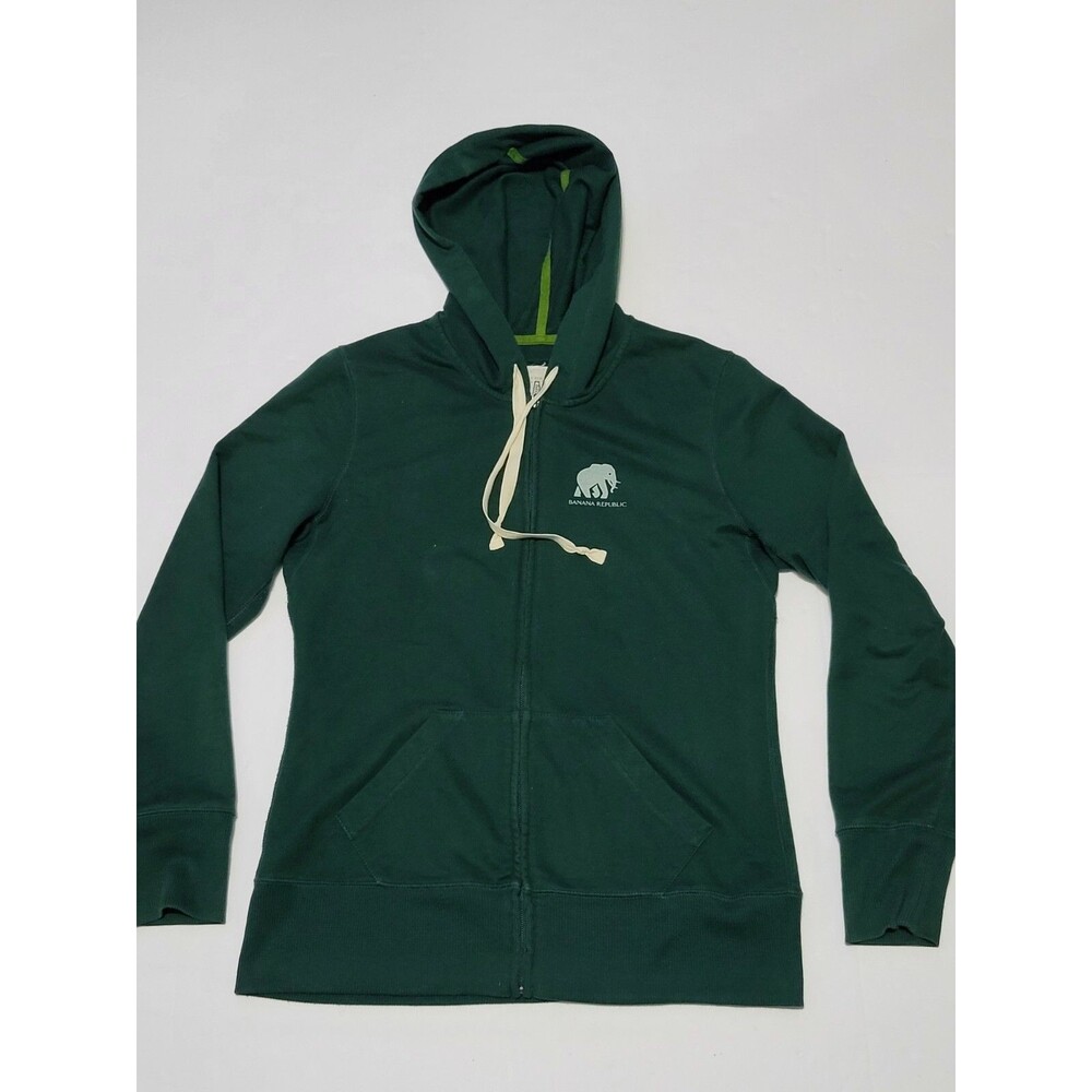 (#C)  Banana Republic  Hoodie Full Zip Green Size Women's Medium Long Sleeve